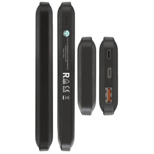 Albesk Recycled Leather 10000mAh PD Powerbank Black Sides